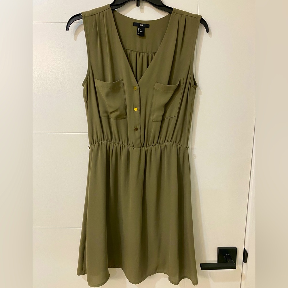 H&M Sleeveless Belted Mini Dress